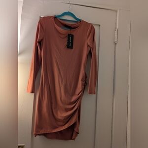 Chic Long Sleeve Dress in Dusty Rose